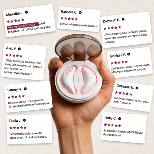 Appareil led lumière rouge + microcourant pour un regard frais en 10 minutes